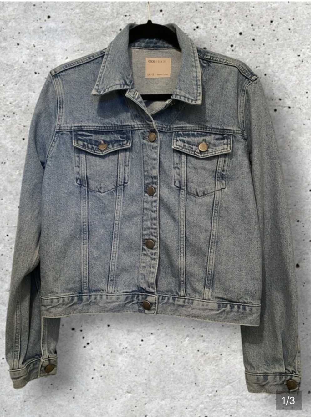 ASOS Light Wash Cropped Denim Jacket - Faded Blue